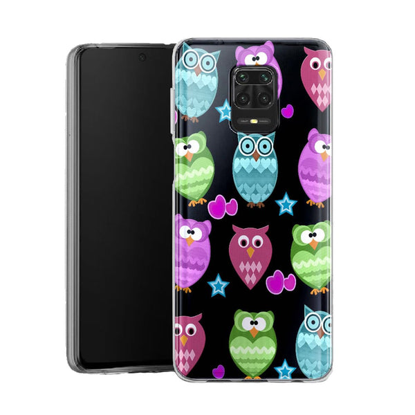 Coque pour Xiaomi Note 9 Funky owls | Housse Silicone, Etui Antichoc / Hiboux